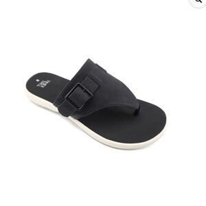 NWT Time and Tru Women's Comfort Casual Summer Flip Flop Black Sandals Size 9